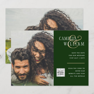 Invitation Chic Photo Wedding Inviter QR Code Enregistrer Dat