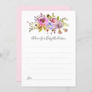 Invitation Chic Pink Floral Advice pour le jeu de baby shower