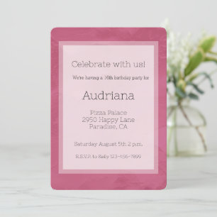 Invitation Chic Pink Glam 16e anniversaire
