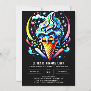 Invitation Chic Popsicle Custom Boy Crème de glace Anniversai
