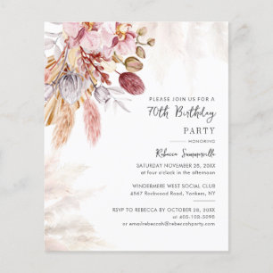 Invitation chic pour les 70 ans avec herbe de la p