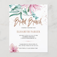 Invitation chic pour un brunch de mariage floral e