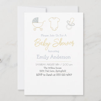 Invitation chic pour une baby shower