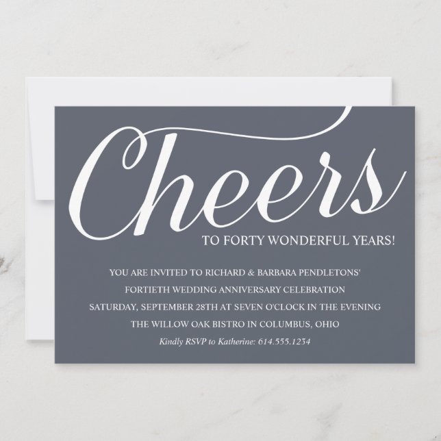 Invitation chic pour une fête d'anniversaire de ma (Devant)