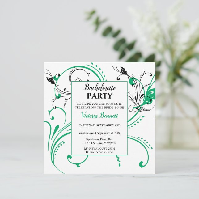 Invitation chic pour une fête de Bachelorette bota (Debout devant)