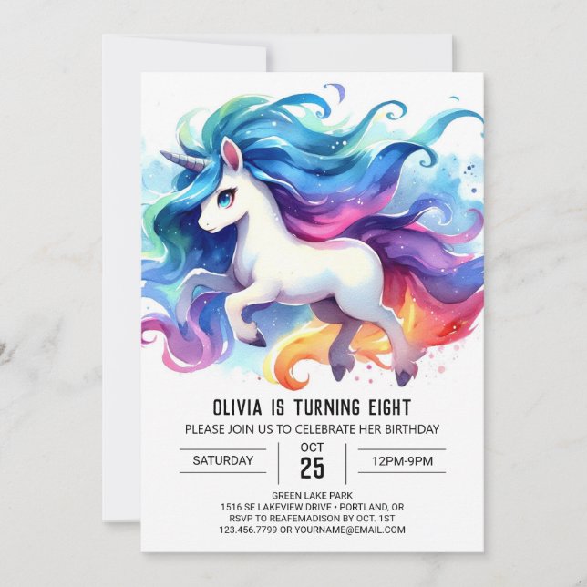 Invitation Chic Printable Horse Anniversaire (Devant)