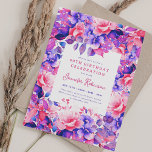 Invitation Chic Purple Aquarelle Florale 60e fête d'anniversa<br><div class="desc">Célébrez en style avec nos Invitations Bright and bold 60th Birthday Party. Tourner soixante avec nos incroyables invitations florales aquarelle en violet. Commandez maintenant et faites de votre soixantième anniversaire un anniversaire mémorable !</div>