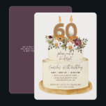 Invitation Chic Purple Automne Automne 60e anniversaire Gâtea<br><div class="desc">Célébrez le 60e anniversaire d'un automne féminin avec notre invitation chic. Le design se compose d'un gâteau rustique décoré de fleurs d'automne, de feuilles et de bougies avec le numéro 60, le tout pour un look chic. Le texte est entièrement personnalisable. Si vous avez besoin de pièces supplémentaires pour cette...</div>