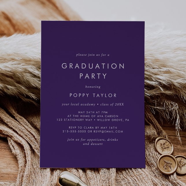 Invitation Chic Purple Graduation Party (Créateur téléchargé)