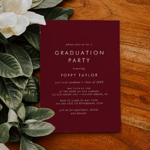 Invitation Chic Red Graduation Party
