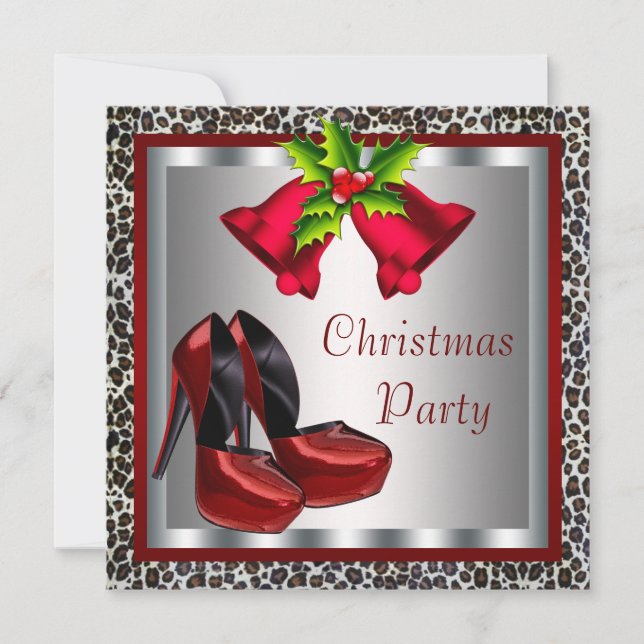 Invitation Chic Red High Heel Chaussures Noël (Devant)
