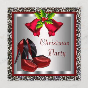 Invitation Chic Red High Heel Chaussures Noël