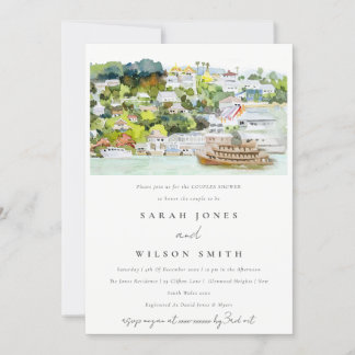 Invitation Chic River Cruise Pays Paysage Couples Douche