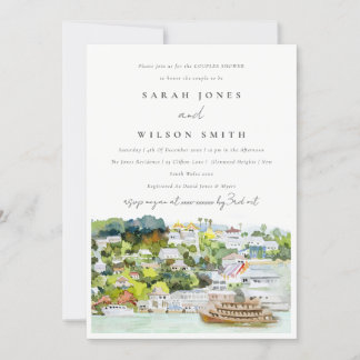 Invitation Chic River Cruise Pays Paysage Couples Douche