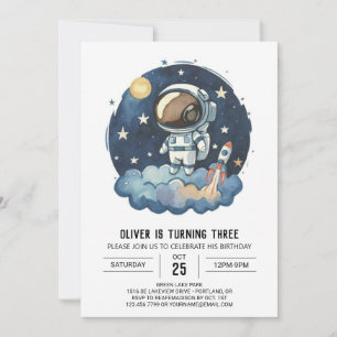 Invitation Chic Rocket L'astronaute des enfants