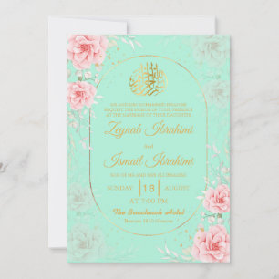 Invitation Chic Rose Gold Musulman Mariage