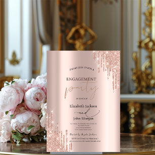 Invitation Chic Rose Gold Parties scintillant Drives