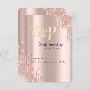 Invitation Chic Rose Gold Parties scintillant Drives RSVP