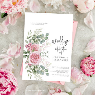 Invitation Chic rose rose Peony Floral Elegance Mariage