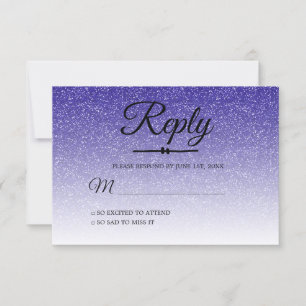 Invitation Chic Royal Blue Ombre Sweet 16 RSVP