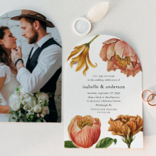 Invitation Chic Rustic Floral Photo Arch Mariage