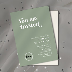 Invitation Chic Sage Green Typographie Script Vous êtes invit