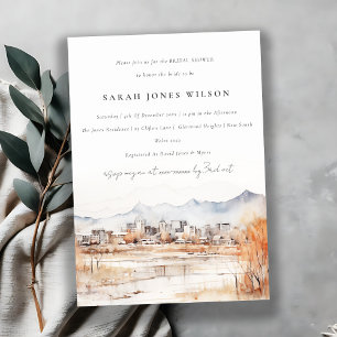 Invitation Chic Salt Lake City Utah Watercolor Fête des marié