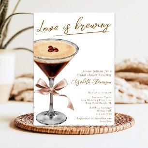 Invitation Chic Script Amour en Ébullition Martini Baby Showe