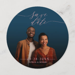 Invitation Chic Script Wedding Enregistrer La Date Photo