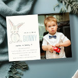 Invitation Chic Simple Cute Blue Bunny Boys Photo Kids<br><div class="desc">Elégant Simple Cute Blue Bunny Collection de thème pour enfants.- c'est une Elégante Simple Minimal Illustration de Bunny mignon, parfait pour votre baby shower de Pâques et les petites fêtes d'anniversaire. Il est très facile de customiser, avec vos données personnelles. Si vous avez besoin d'un autre produit correspondant ou de...</div>