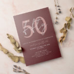 Invitation Chic Simple Minimaliste Bourgogne 50e anniversaire<br><div class="desc">Chic Simple Minimaliste Bourgogne 50e anniversaire Invitation</div>