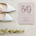 Invitation Chic Simple minimaliste Rose rose 50e anniversaire<br><div class="desc">Chic Simple minimaliste Rose rose 50e anniversaire Invitation</div>