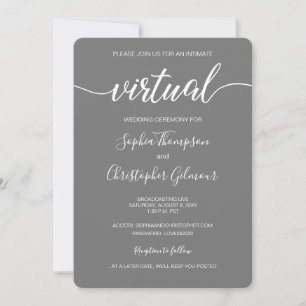 Invitation Chic simple personnalisé VIRTUEL VIRTUEL Mariage g