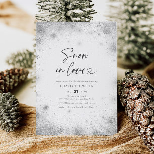 Invitation Chic Snowflakes neige en amour Fête des mariées d'