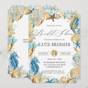 Invitation Chic sous la Fête des mariées de sirène de mer Blu