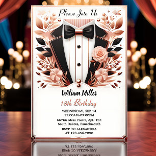 Invitation Chic Suit Award Hommes Adulte Tuxedo 18e Anniversa