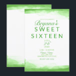 Invitation Chic Sweet 16 Party Chic Green Watercolor<br><div class="desc">Personnaliser pour tout événement.</div>