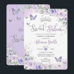 Invitation Chic Sweet sixteen de papillons floraux violets 16<br><div class="desc">Personnalisez cette invitation douce lavande, violet lilas floral Sweet 16 anniversaire facilement et rapidement. Cliquez simplement sur le bouton "Modifier à l'aide des outils de conception" pour modifier le texte, le libellé, le style de police, la taille de police et la couleur de police. Vous pouvez également ajouter ou supprimer...</div>