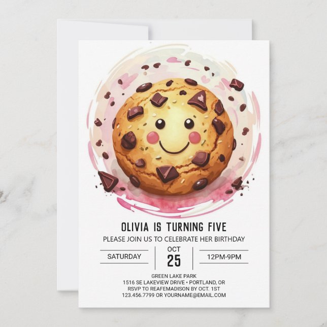 Invitation Chic Sweets Fun Cookies Anniversaire (Devant)