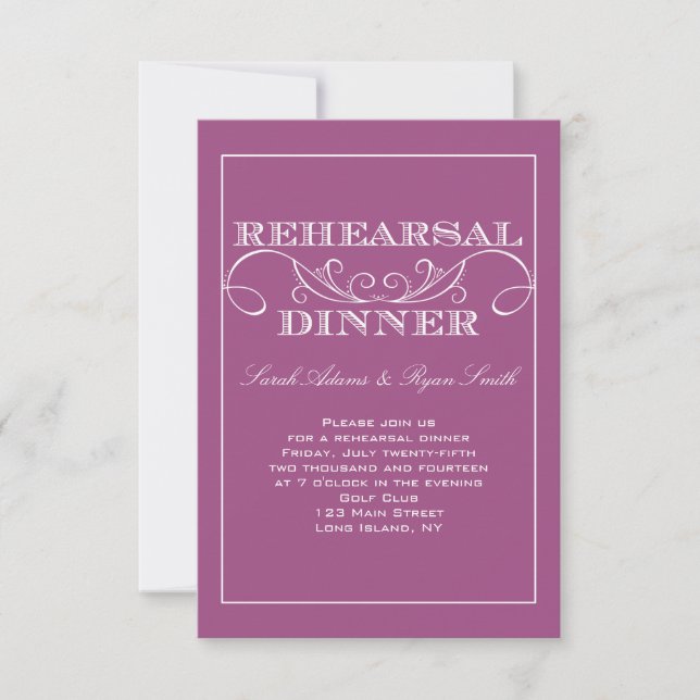 Invitation Chic Swirl Rehearsal (Devant)
