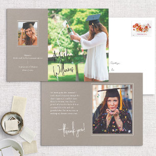 Invitation Chic Taupe Signature Graduation Announcement