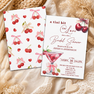 Invitation Chic Tini Bit in Love Cherry Martini Enterrement d