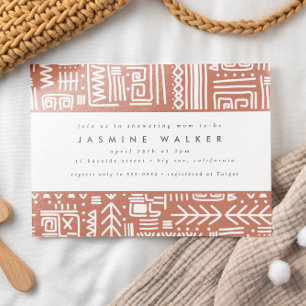 Invitation Chic Tribal imprimer Baby shower Motif africain