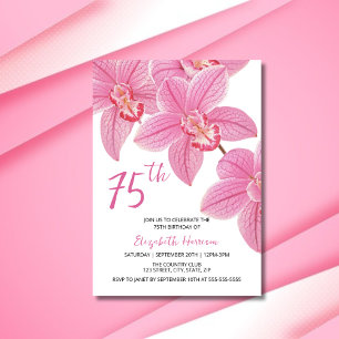 Invitation Chic Tropical Floral rose orchidée Anniversaire