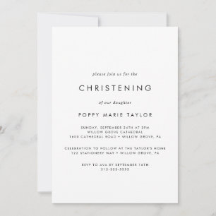Invitation Chic Typographie Christening