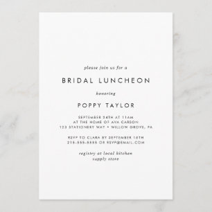 Invitation Chic Typographie Déjeuner nuptial