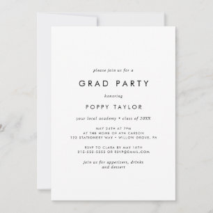 Invitation Chic Typography Grad Party