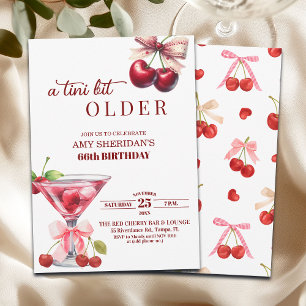 Invitation Chic Un Peu Plus Vieille Martini Cerise 66e Annive