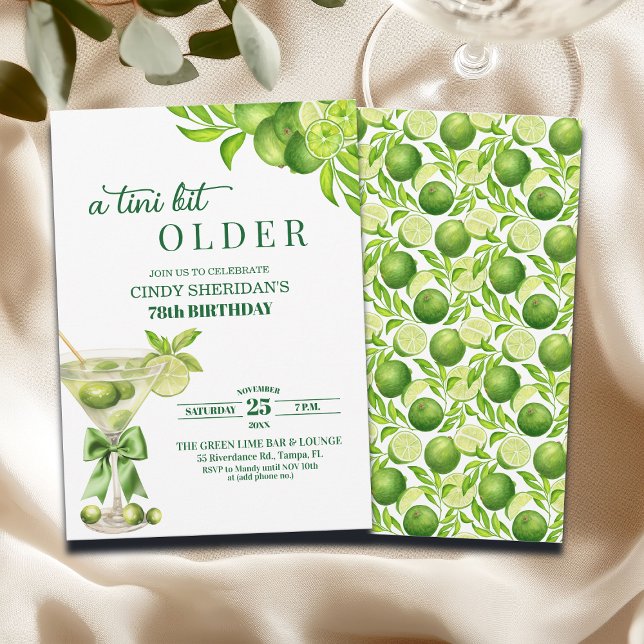 Invitation Chic Un Peu Plus Vieux Martini au Citron pour les  (Créateur téléchargé)
