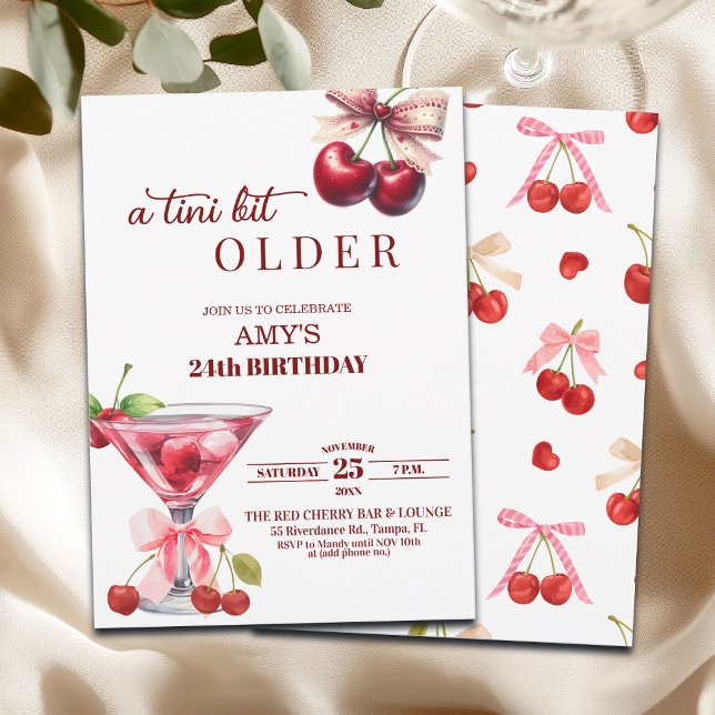 Invitation Chic Un Tout Petit Peu Plus Vieille Martini Cerise (Créateur téléchargé)